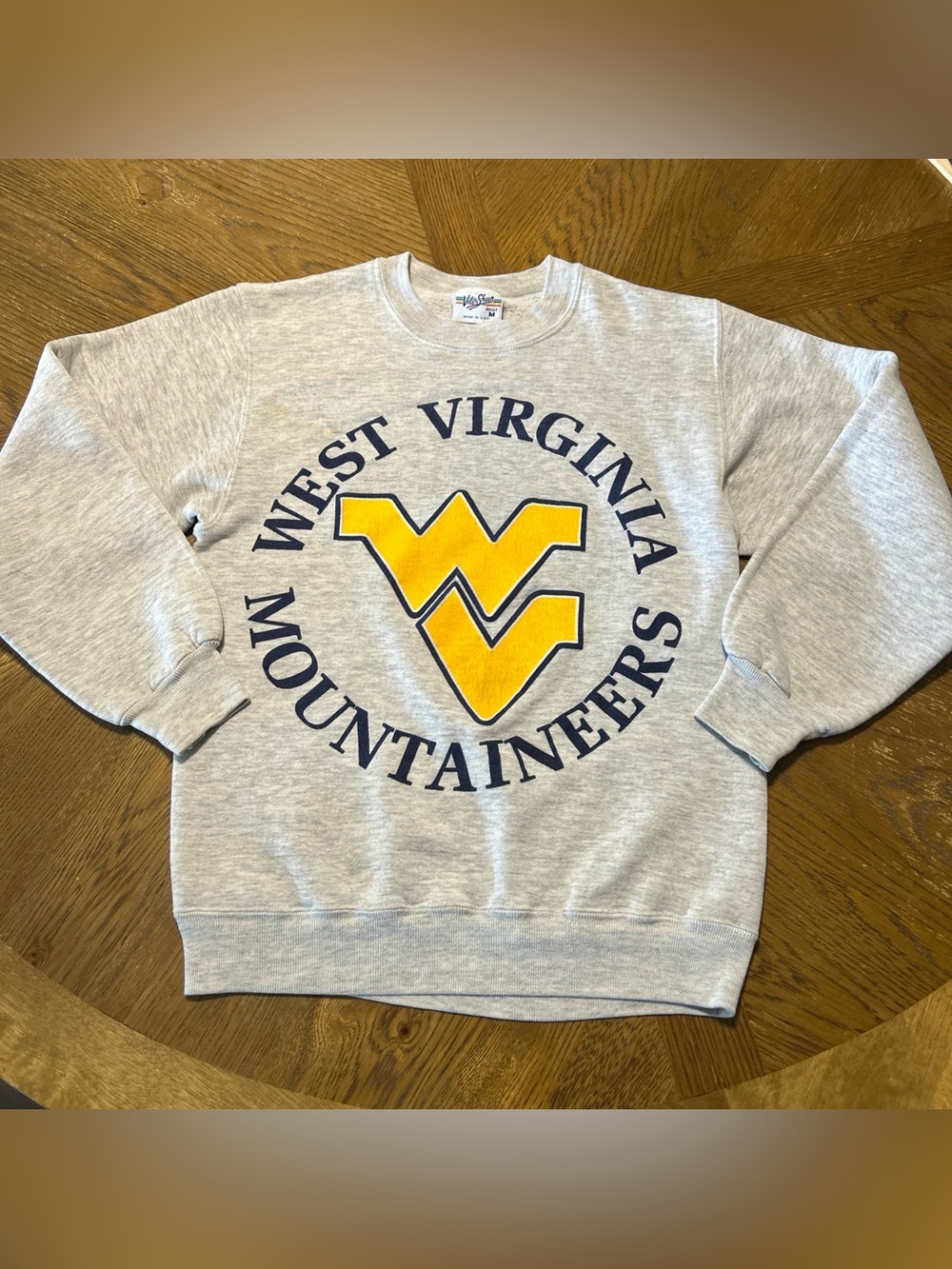 Vintage Velva Sheen West Virginia Mountaineers Sweatshirt M Gray
